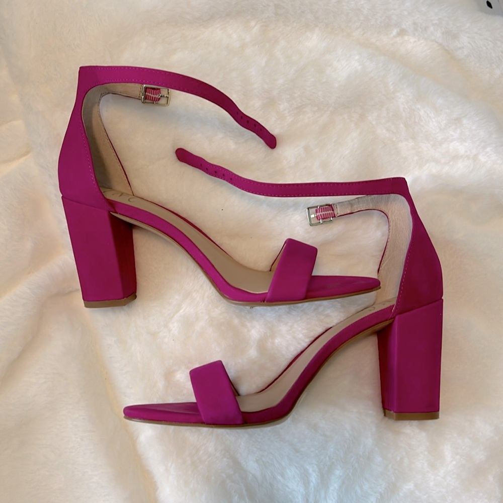 INC Fuchsia Pink Suede Heels. US Size 7 .